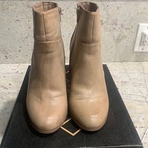 Women’s Booties, by Aldo, size 8, color soft taupe. Gently worn. Like-new.